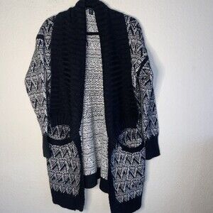 Cynthia Rowley Wool Alpaca Sweater Western Cardigan L Women aztec oversize
